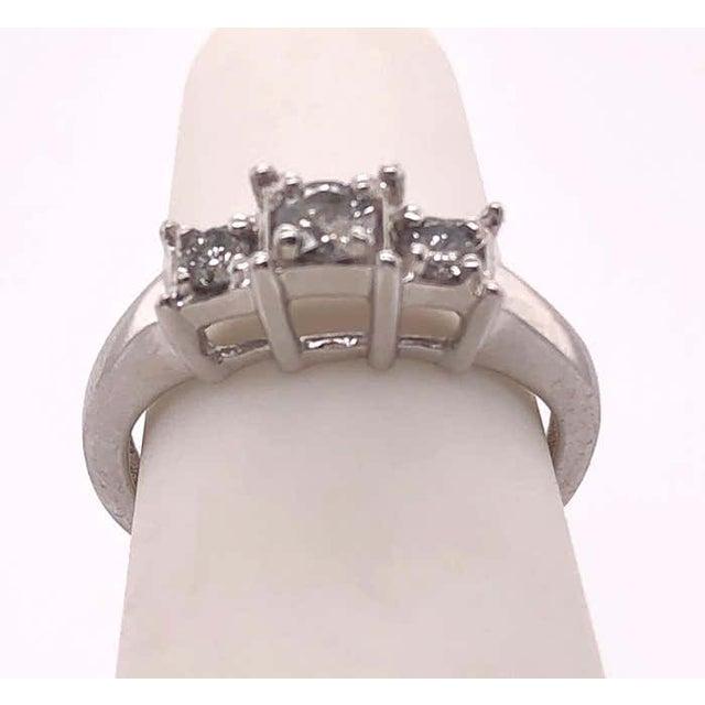 Metal 14 Karat White Gold Engagement Ring/Band Ring .78 Total Diamond Weight For Sale - Image 7 of 8