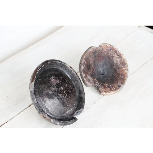 Ancient African Ceramic Pottery Tops - a Pair For Sale - Image 9 of 10