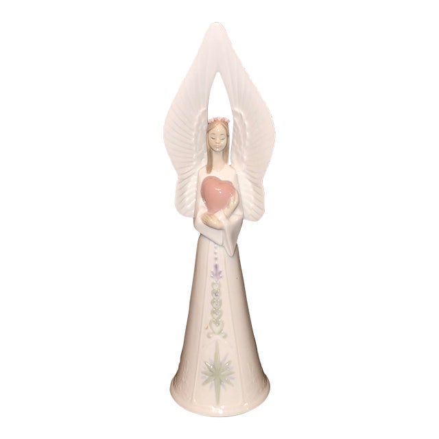 Vintage Spanish Lladró "Sounds of Love" Porcelain Angel Bell Figurine (#06474) – In Original Box For Sale