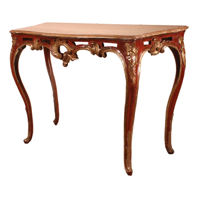 Louis XV Console in Polychrome Wood, Italy For Sale