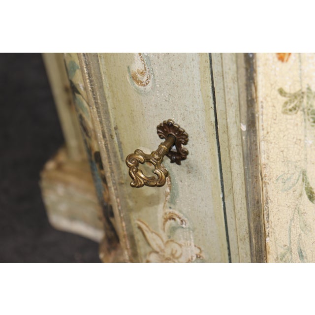 Italian Venetian Style Distressed Painted Sideboard With Faux Marble Top For Sale - Image 11 of 14