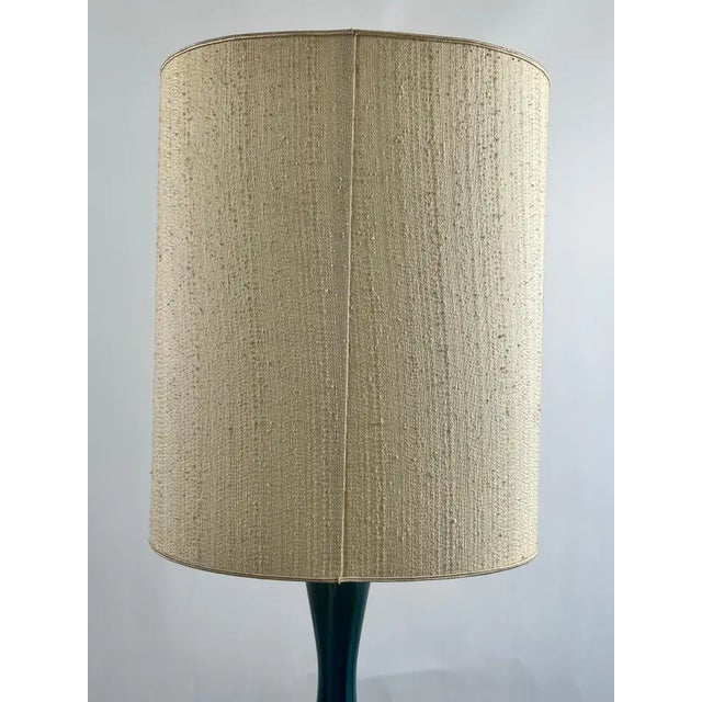 Mid-Century Modern Green Malachite Teardrop Design Table Lamp W Custom Shade For Sale - Image 9 of 16