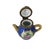 Ceramic Limoges France Miniature Teapot Trinket Box | Peint Main | Cobalt Blue & Gold Porcelain | Signed For Sale - Image 7 of 10