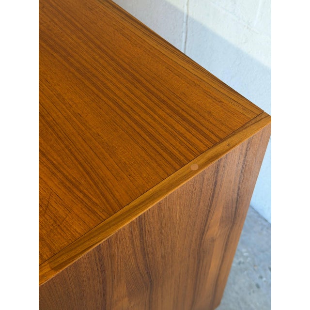 1960s Teak Two-Door Compact Storage Cabinet With Interior Shelving Danish Mid-Century Modern 1960s For Sale - Image 5 of 10