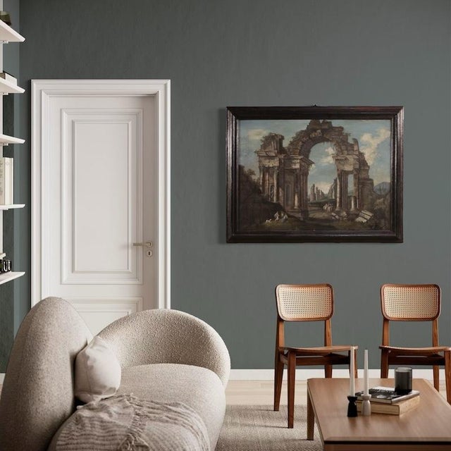 Italian Artist, 20th century Italian architectural capriccio painting, Oil on Canvas For Sale - Image 12 of 16