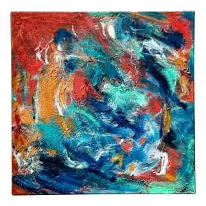 Vintage Boho Original Abstract Oil Painting on Canvas