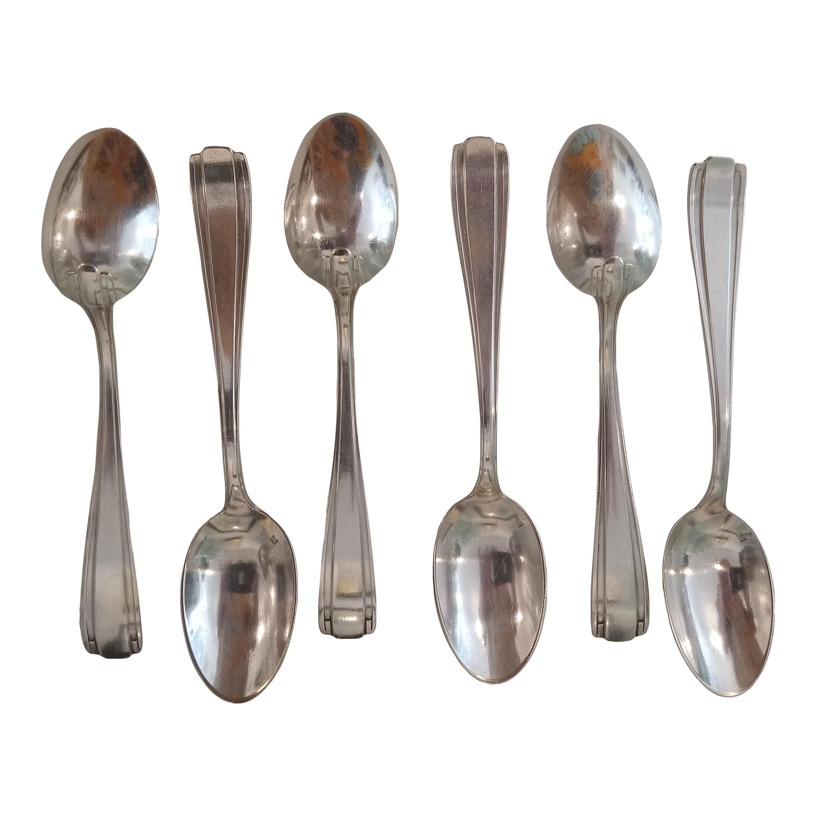 1930s Set of 6 French Coffee Spoons in Silverplate Boulenger | Chairish
