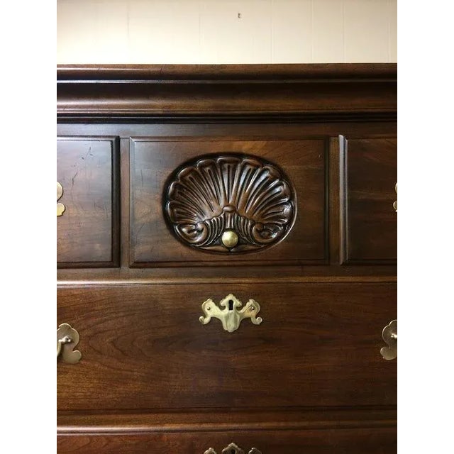 Henkel Harris Furniture Vintage High Chest of Drawers High Chest of Drawers Solid Wood Black Cherry For Sale - Image 6 of 12