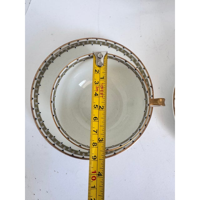 1910s Haviland Limoges Tea Coffee Cups, Gold and Black Greek Key - Set of 4 For Sale In Charleston - Image 6 of 9