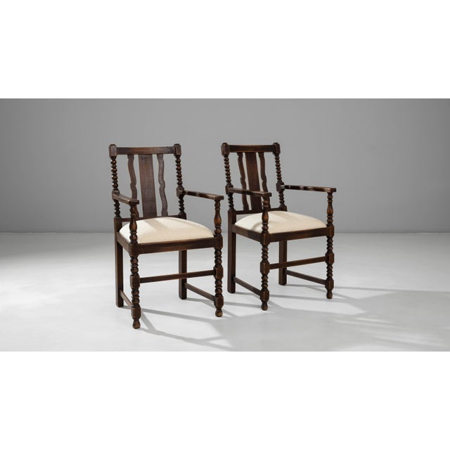 20th Century French Baroque Wooden Armchairs With Upholstered Seats - A Pair For Sale - Image 12 of 18