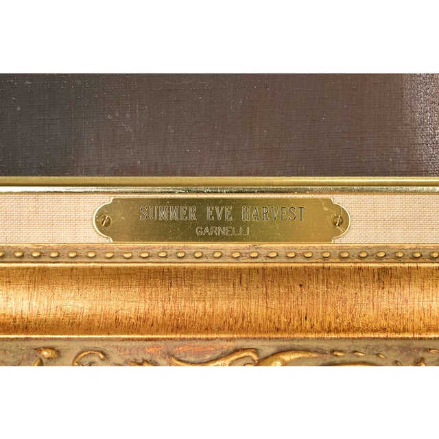 Original Artist Signed Garnelli Still Life Oil Painting on Canvas "Summer Eve Harvest" in Carved Giltwood Frame For Sale - Image 11 of 13