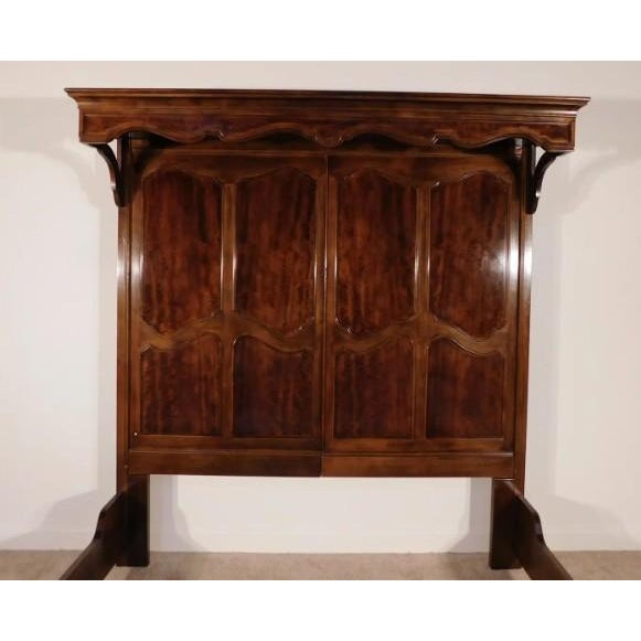 1980s 1980s Henredon Standard King-Size Villandry French Half-Tester Flame Walnut Bedframe For Sale - Image 5 of 9