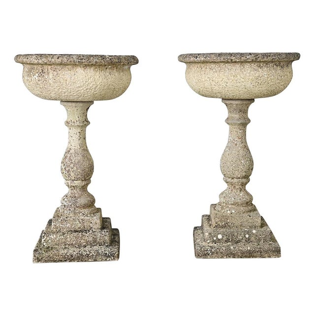 English Pair of 19th Century Cast Stone Planters For Sale In Baton Rouge - Image 6 of 14