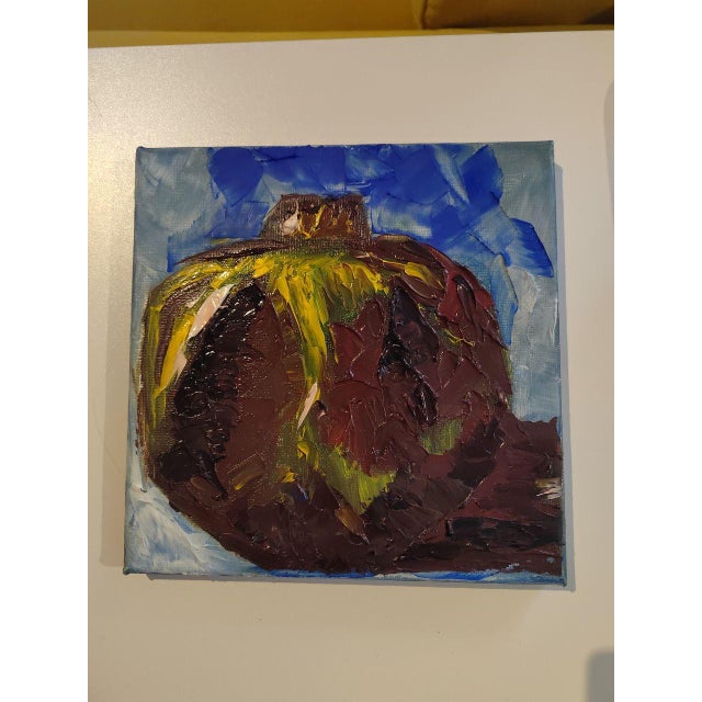 Blue Natalia Vypritskaia, Energy of the Pomegranate, Oil on Canvas For Sale - Image 8 of 8