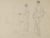 A pencil drawing of a man and woman, circa 1950s. Signed John Lear.