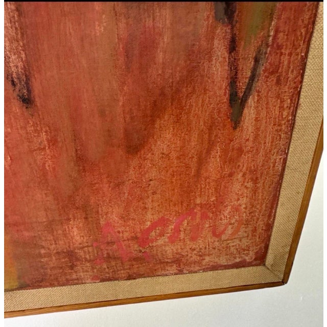 Original Abstract Expressionist Oil Painting by Arthur Osver, Circa 1955, 40” X 24”, Signed/Framed For Sale - Image 4 of 9