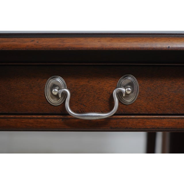 Unusual Mahogany Drop Side Partners Desk Table For Sale In Philadelphia - Image 6 of 12
