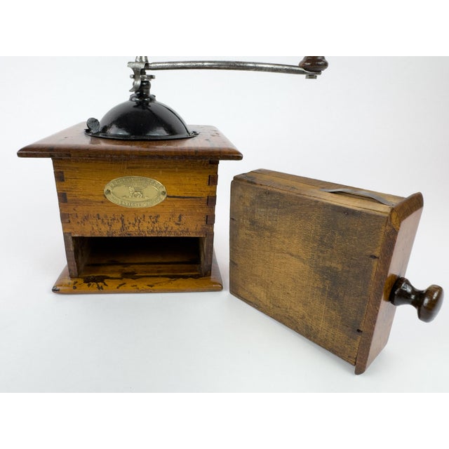 Vintage Peugeot Frères Wooden Manual Coffee Grinder For Sale - Image 4 of 17