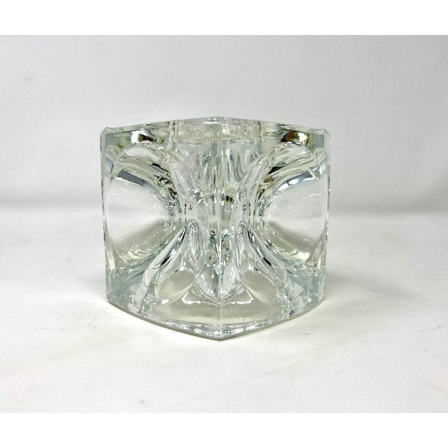 Designed by Rudolf Jurnikl for Rudolfova in 1965, these pressed glass cubes are a design classic that catch and throw...