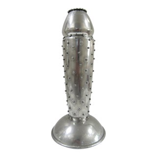 Leon Fontier Signed Pewter Hobnail Vase, 1993 For Sale