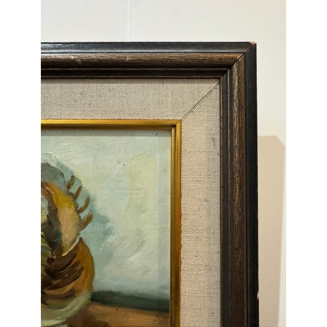 Blue Vintage Horseshoe Crab Still Life Painting, Framed, Coastal For Sale - Image 8 of 8