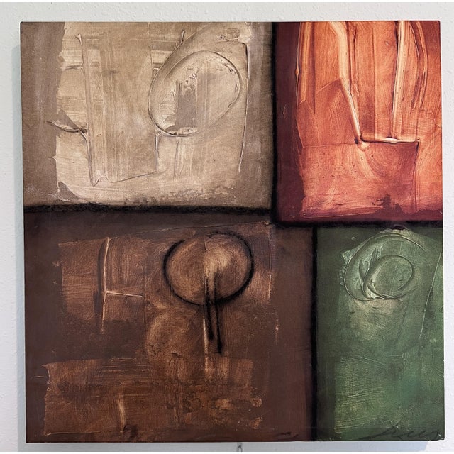 2000 - 2009 Modern Abstract Geometric Painting Signed Kaulani 2004 | 24x24" Textured Art For Sale - Image 5 of 9