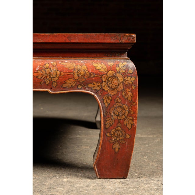 Early 20th Century Southeast Asian Wooden Coffee Table With Floral Accents For Sale - Image 15 of 16