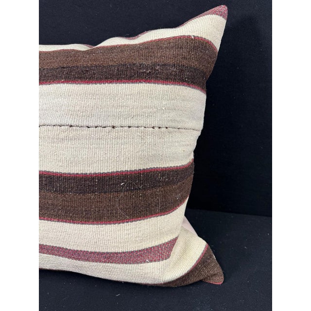 Contemporary Turkish Hemp Pillow Cushion Natural Beige Brown Pillow Cushion Cover 24"x24" For Sale - Image 3 of 4