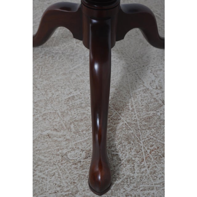 Brown Kittinger Colonial Williamsburg Cw-41 Leather Top Tilt Games Table For Sale - Image 8 of 18