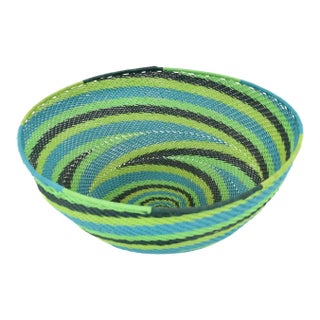 Early 20th Century Zulu Wire Basket South Africa 8inch For Sale