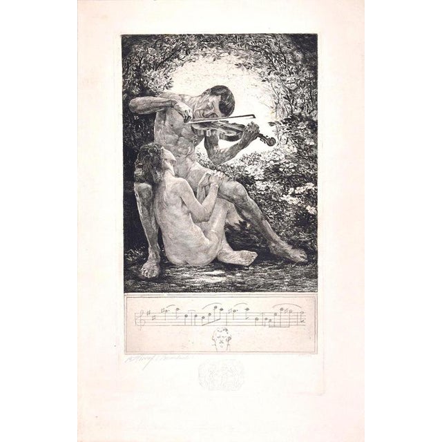 Bruno Héroux, Nude Rosenlaube, 1909, Etching For Sale