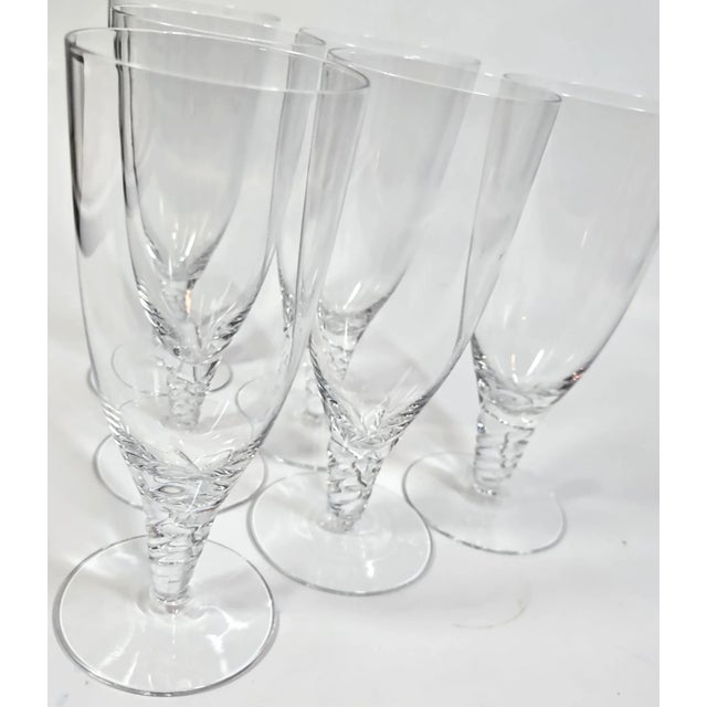 Orrefors Twisted Champagne Flutes- Set of Six For Sale - Image 11 of 12
