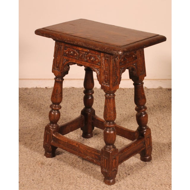Early 17th Century Oak High Stool For Sale - Image 6 of 11