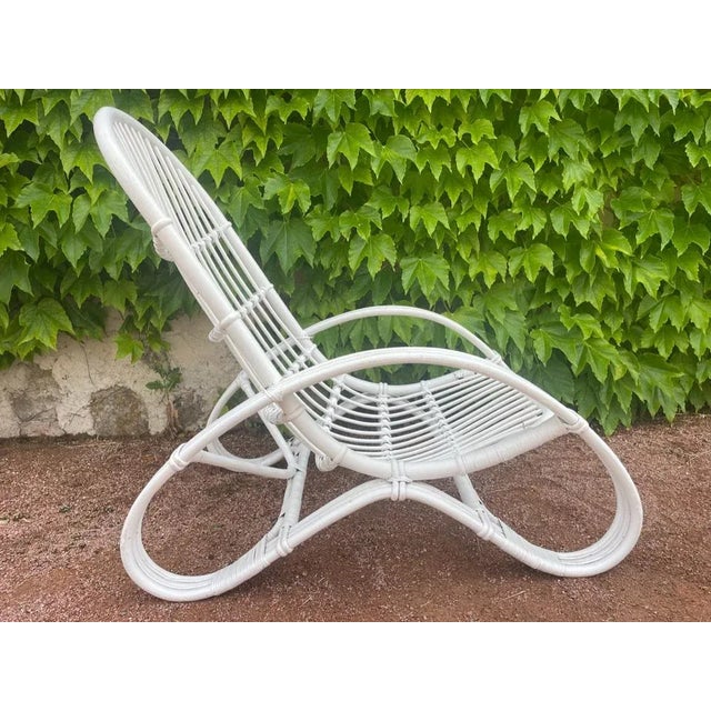 1960s Large Italian Rattan Chair, 1960 For Sale - Image 5 of 12