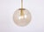 Glass Large Vintage Brass with Smoked Glass Ball Pendant Light from Limburg, Germany, 1970s For Sale - Image 7 of 9