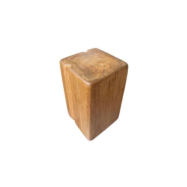 Not Yet Made - Made To Order Large Reclaimed Teak Wood Side Table or Pedestal Stunning Textures For Sale - Image 5 of 5