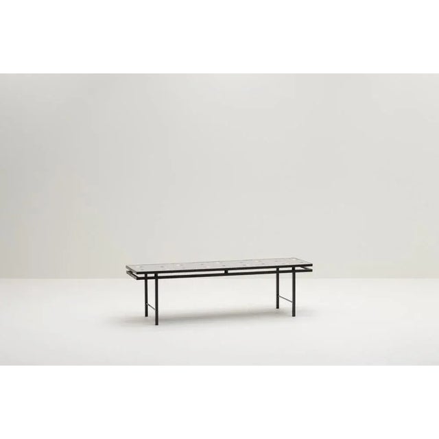 Mid-Century Modern Ceramic Tile and Metal Sidetable, Germany, 1960s For Sale - Image 3 of 6