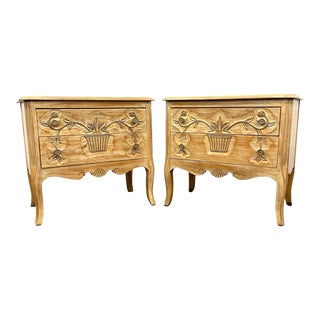 Vintage Davis Cabinet Co French Provincial Style Commodes Nightstands - Pair For Sale