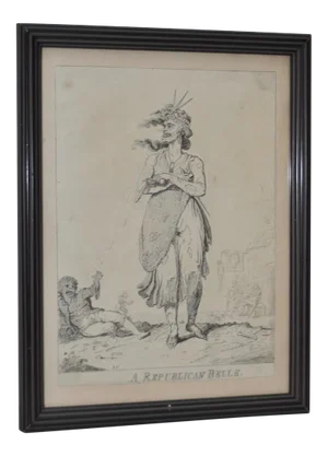 "A Republican Belle - A Picture of Paris for 1794" Etching by Isaac Cruikshank