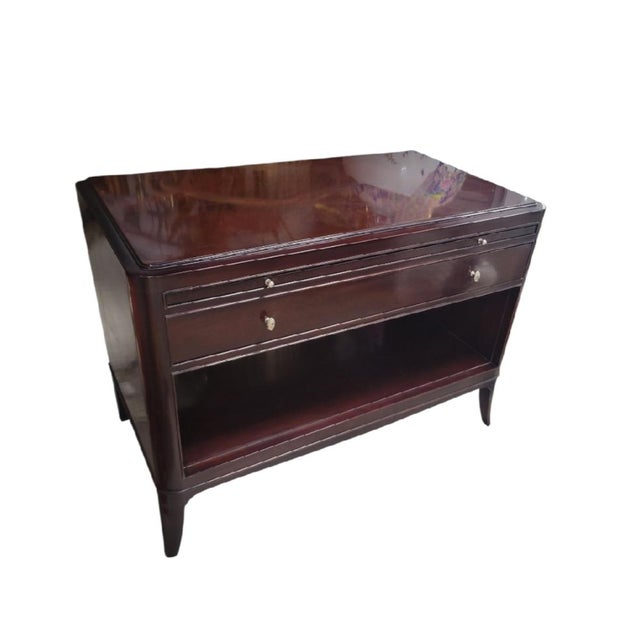 Mid-Century Modern Vintage Mahogany Barbara Barry for Baker Oversized One Drawer Commode Night Stand For Sale - Image 3 of 15