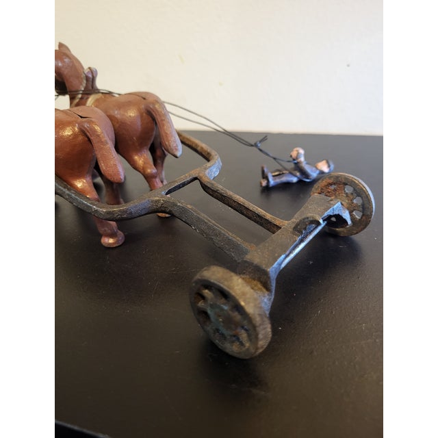 Antique Cast Iron Horse Drawn Carriage Cart Early 1900s For Sale - Image 9 of 16