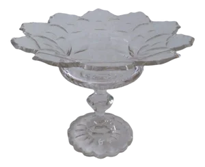 Anglo English Cut Glass Footed Compote 19th Century