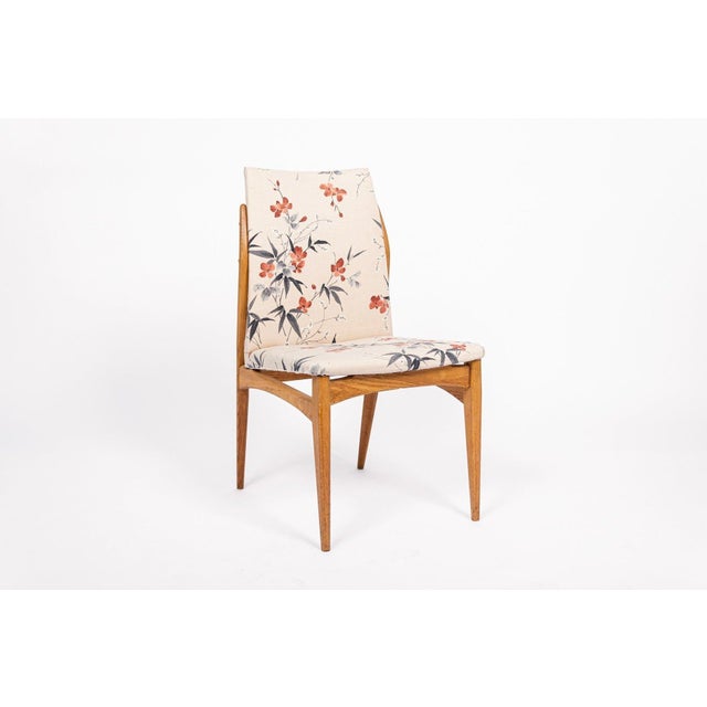 Vintage Mid Century Wood & Floral Fabric Side Chairs, 1950s For Sale - Image 9 of 12