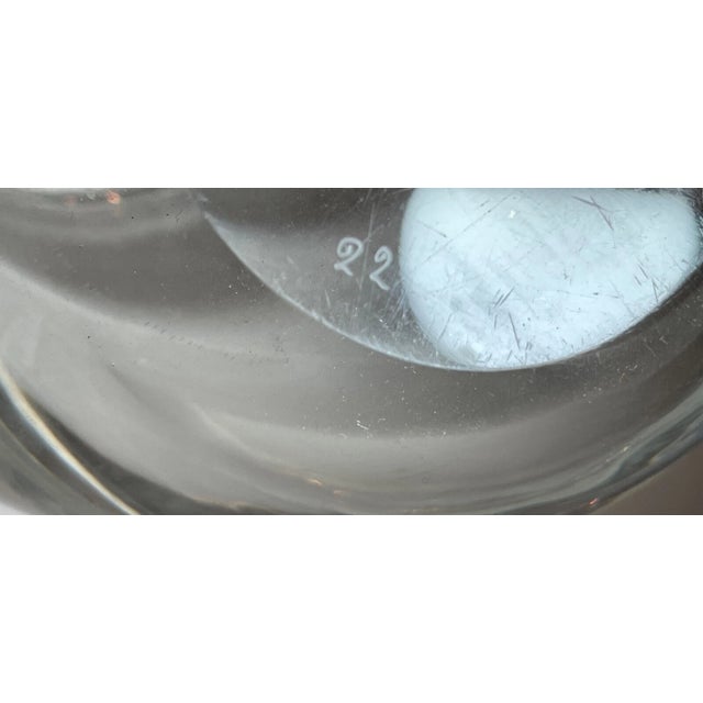 1980s Vintage Alfredo Barbini Murano Hand Blown Colorless Glass Sphere Vase Sculpture For Sale - Image 5 of 12