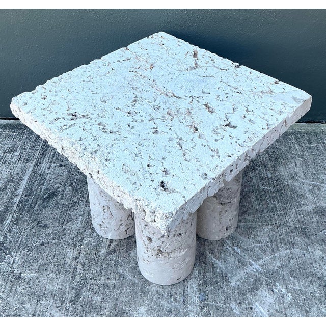 Vintage Coquina Stone Side Table For Sale - Image 4 of 12