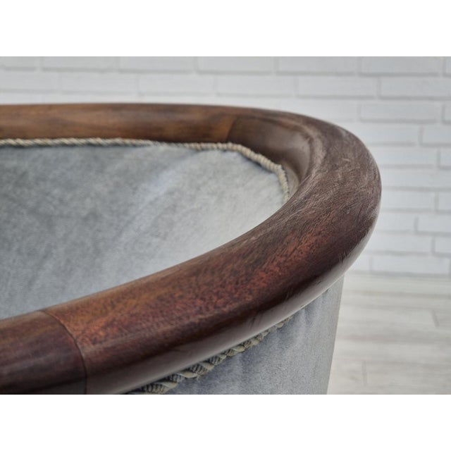 Danish Lounge Chair in Light Blue Furniture Velour, 1950s For Sale - Image 15 of 18