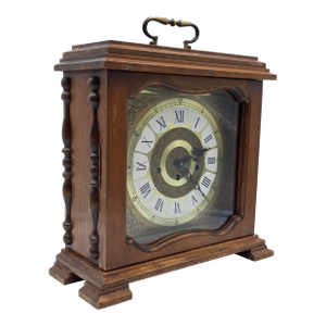 Vintage Franz Hermle 340-020 Mantel Clock West Germany 8-Day Westminster Chime. Working Condition With Key.