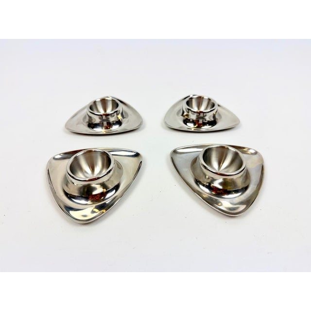 Silver Bauhaus Egg Cups by Wilhelm Wagenfeld for WMF, 1970s, Set of 4 For Sale - Image 8 of 12