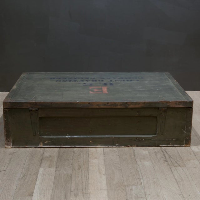 Wood World War 2 Era Military Trunk C.1940 For Sale - Image 7 of 12