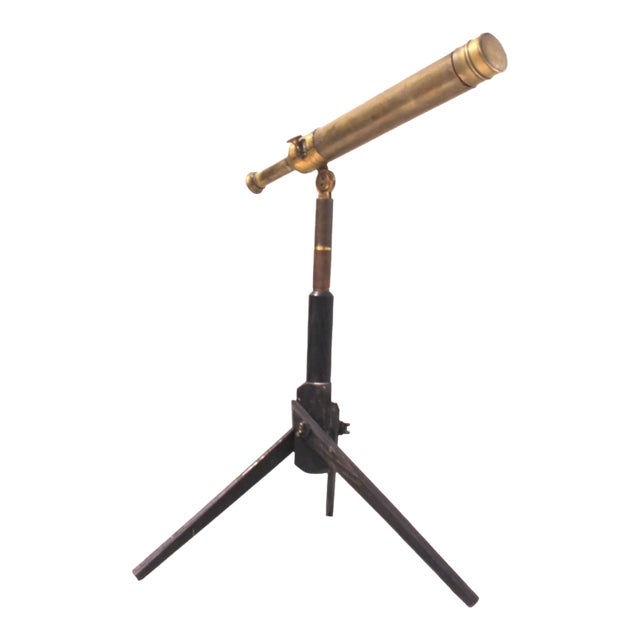 19c French Antique Telescope With Stand For Sale